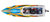 Traxxas Blast Boot weiß/orange + 12V-Lader + Akku Sport Boot Brushed 603 mm lang